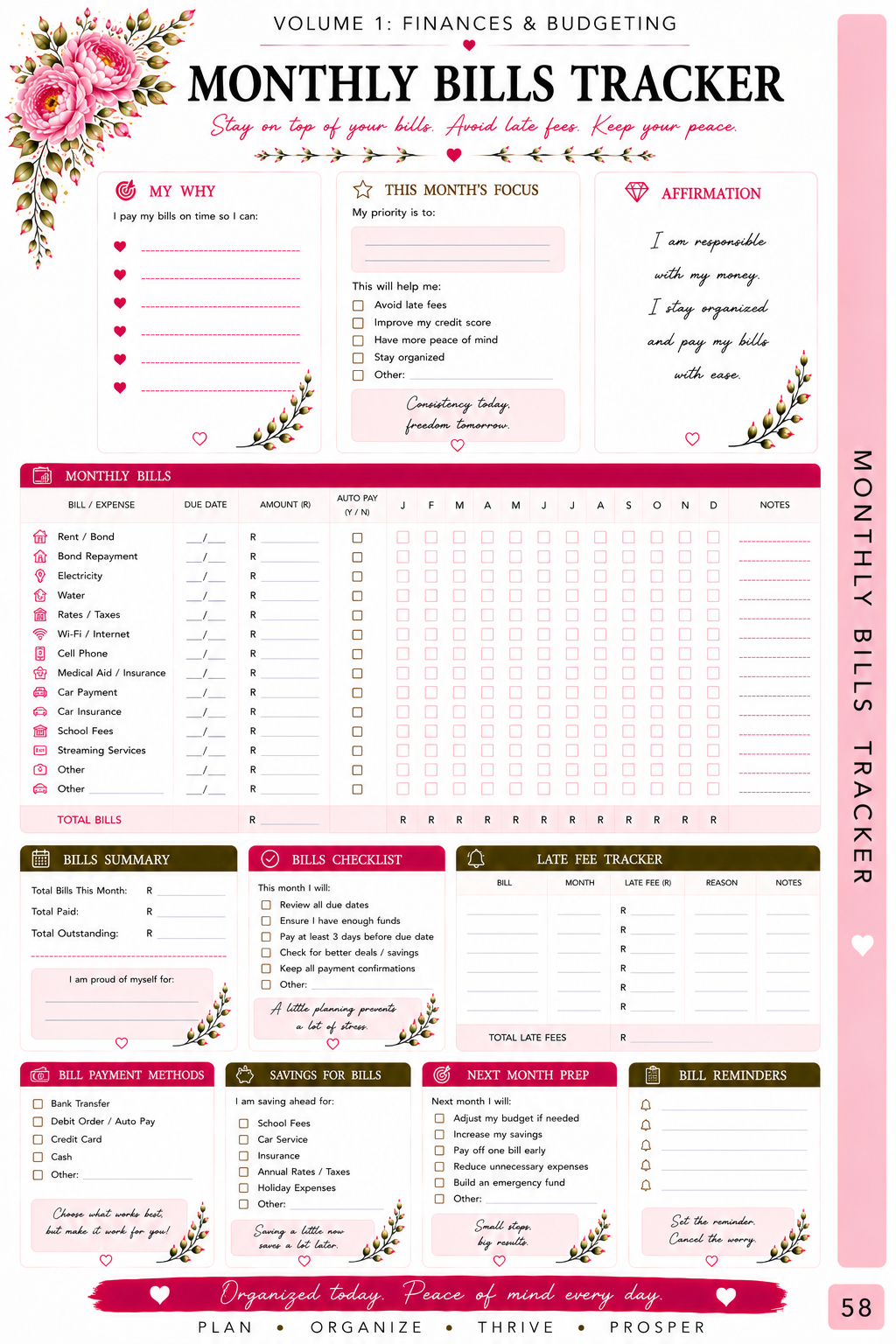 Mom Life Planner - Volume 1 - Finances and Budget