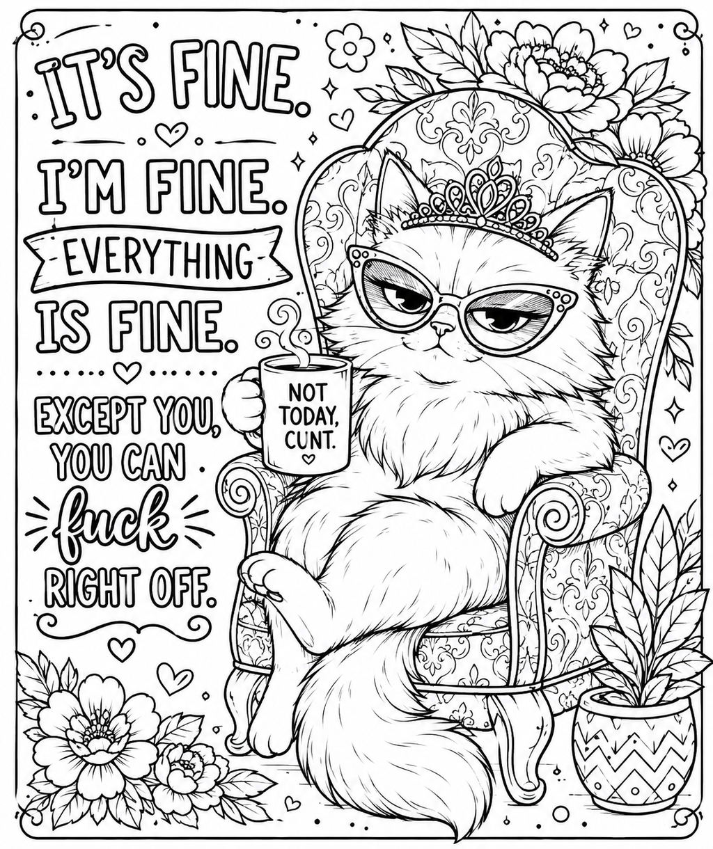 Printable Colouring Pages for Moms - Funny Sassy Adult Coloring Book PDF Instant Download