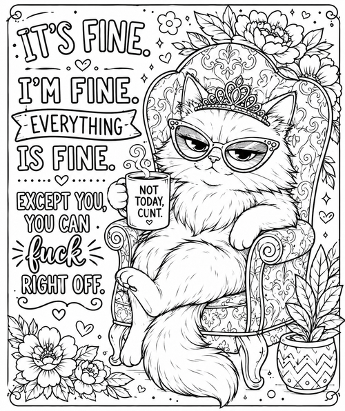 Printable Colouring Pages for Moms - Funny Sassy Adult Coloring Book PDF Instant Download