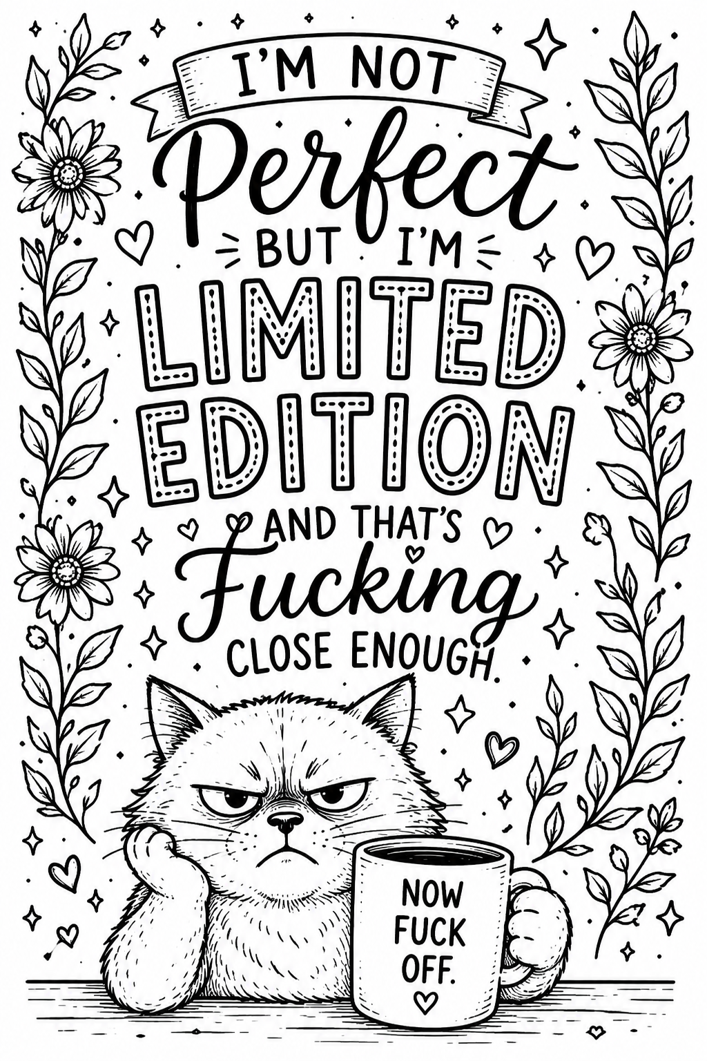 Printable Colouring Pages for Moms - Funny Sassy Adult Coloring Book PDF Instant Download