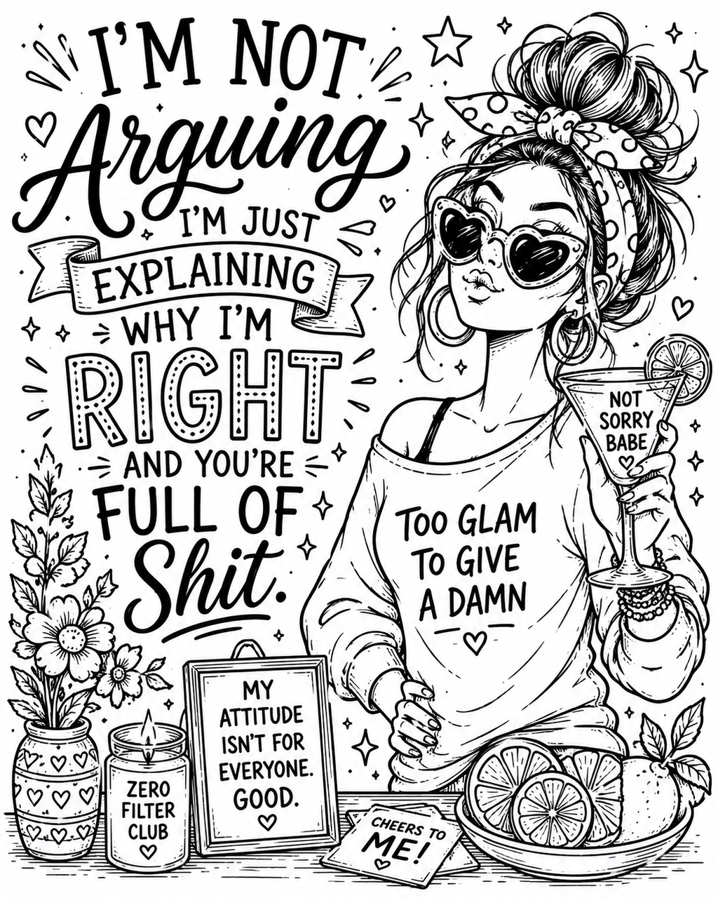 Printable Colouring Pages for Moms - Funny Sassy Adult Coloring Book PDF Instant Download