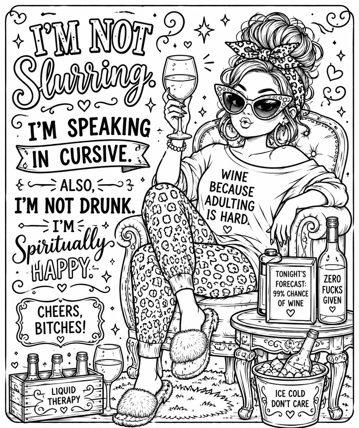 Printable Colouring Pages for Moms - Funny Sassy Adult Coloring Book PDF Instant Download