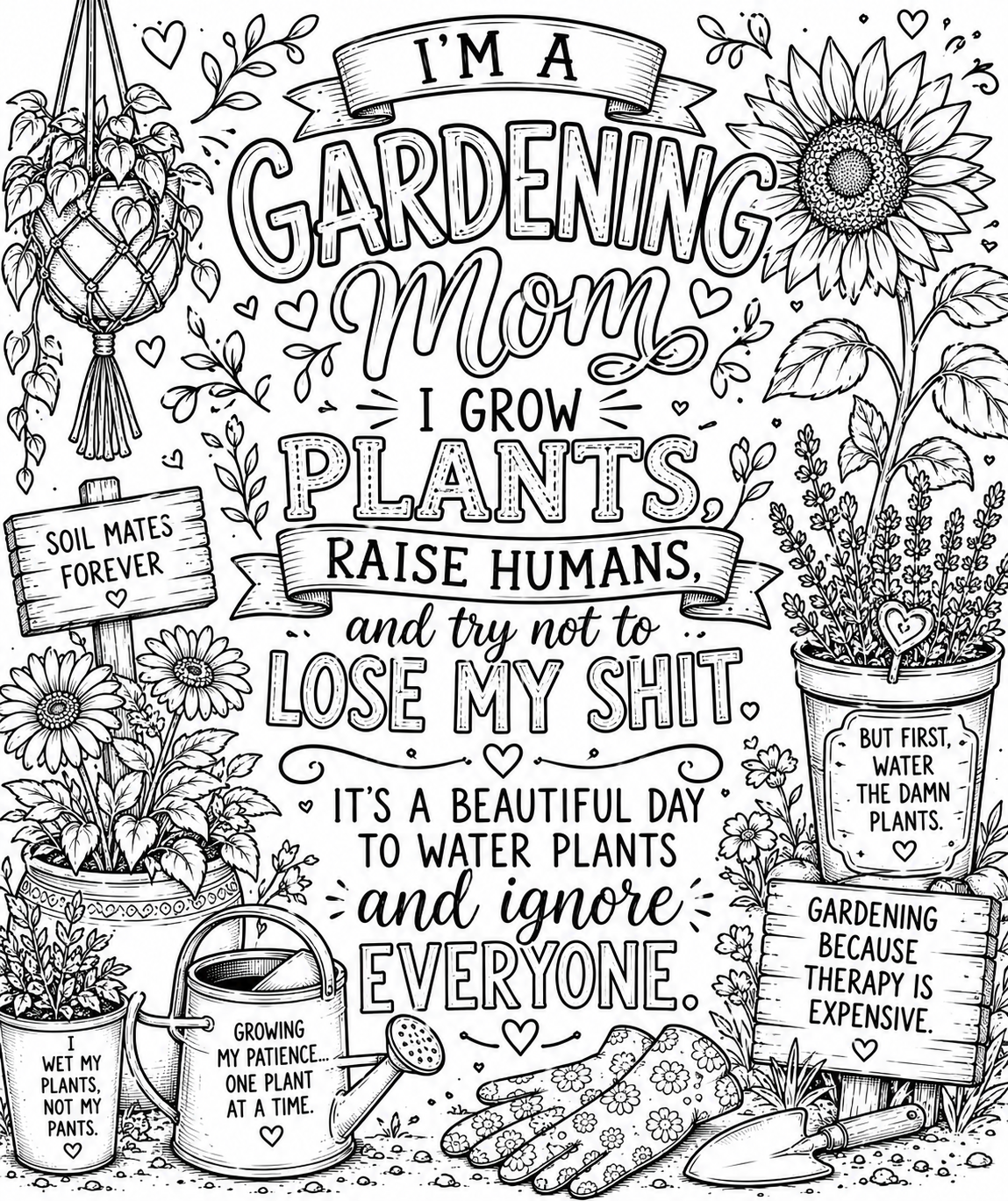 Printable Colouring Pages for Moms - Funny Sassy Adult Coloring Book PDF Instant Download