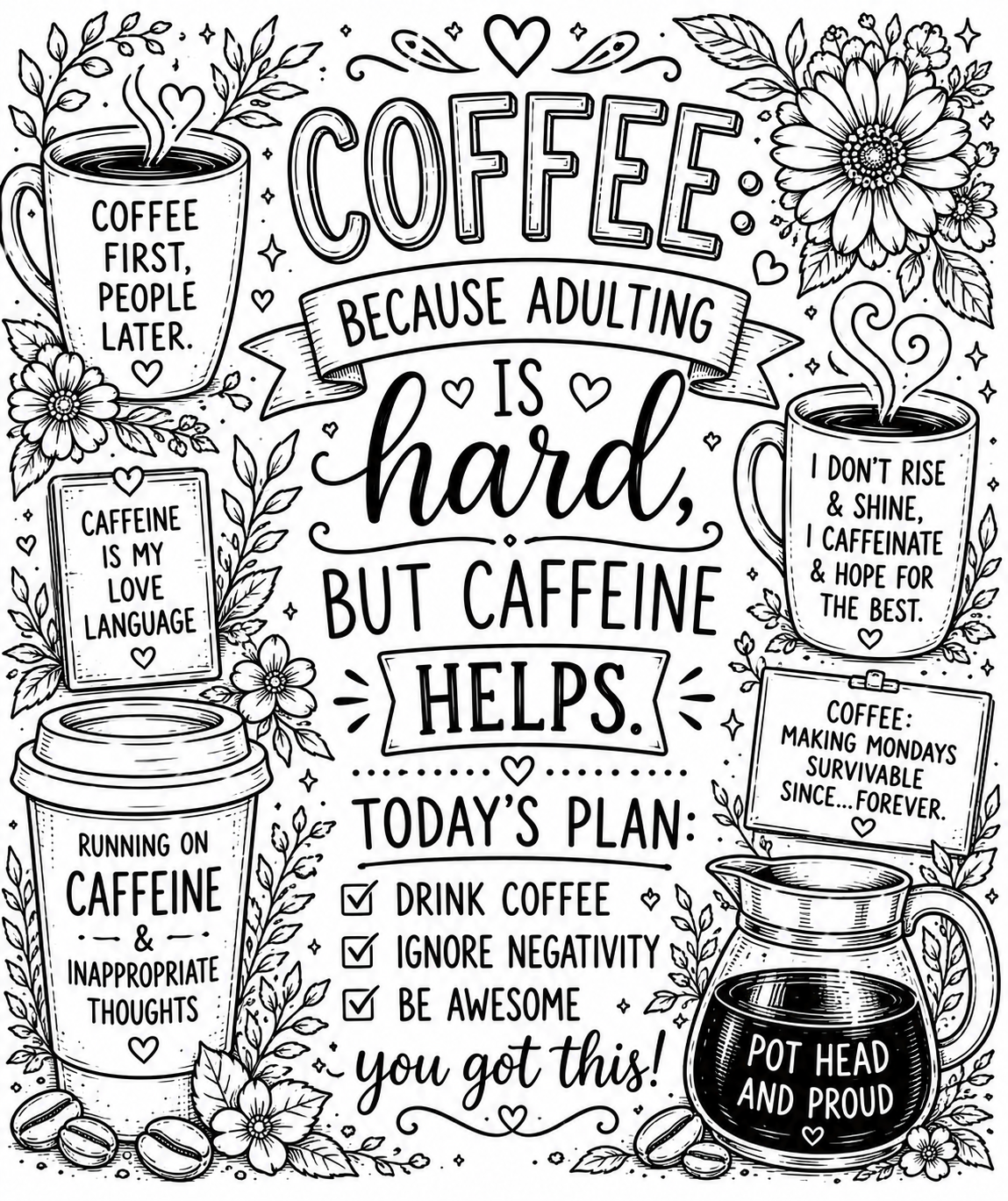 Printable Colouring Pages for Moms - Funny Sassy Adult Coloring Book PDF Instant Download
